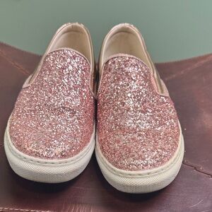 Wanted rose, gold, glitter slip-ons size 10